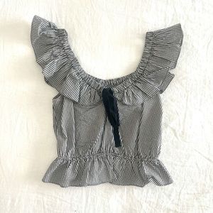 Zara gingham on/off the shoulder top | S